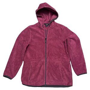 Woolrich Fleece Pink Womens Light Outdoor Designer Hooded Jacket Medium